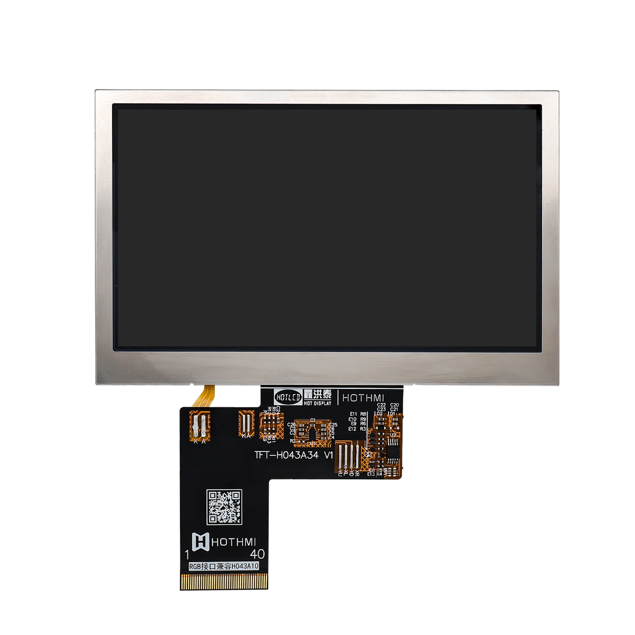 4.3 寸宽温工业TFT LCD 模组800x480 阳光下可见液晶屏